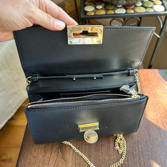 New TED BAKER London Bow Leather Crossbody Bag Chain Strap - Black - Picture 7 of 12